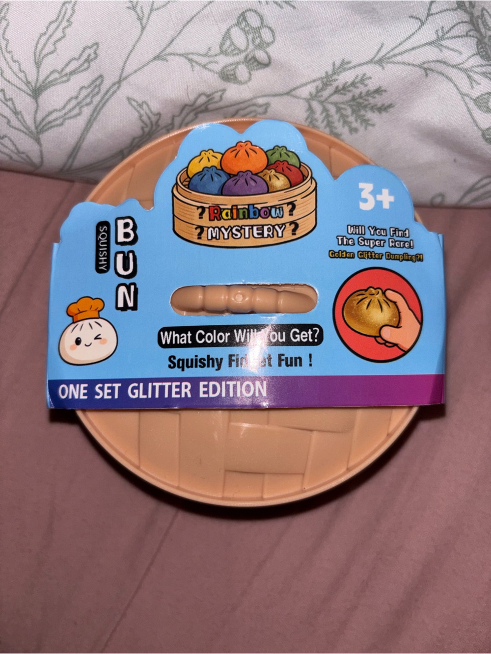 Rainbow Mystery Squishy Bun Toy - Orange glitter slushy filled